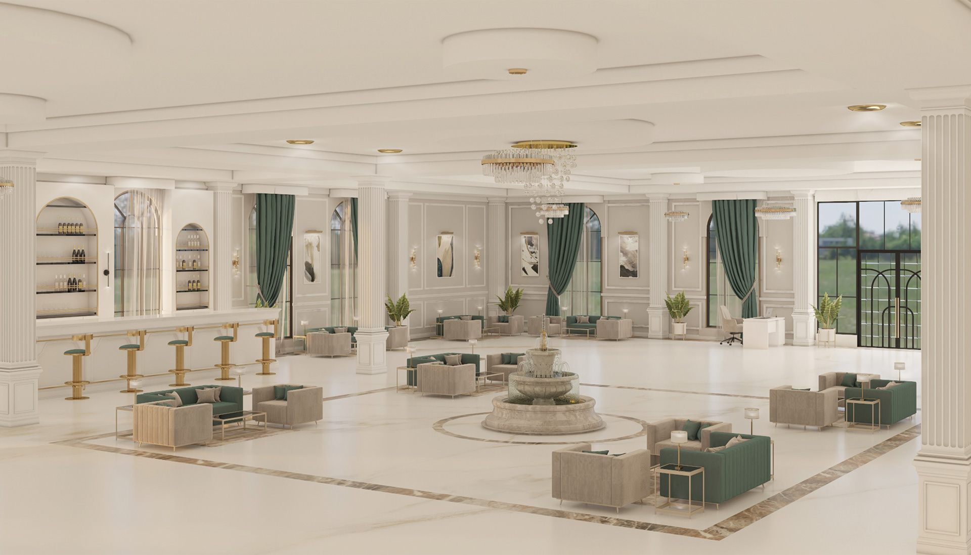 Hotel Reseption In The New Classic Style-5