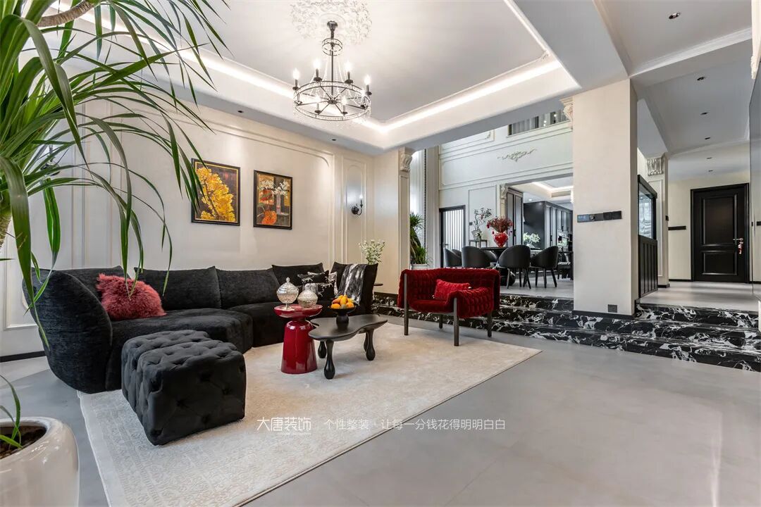 大唐实景丨500㎡别墅装修实景，邂逅法式复古风情-23