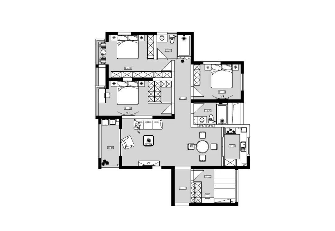 三代同堂美式轻奢宅，精致收纳与共享空间完美融合-30