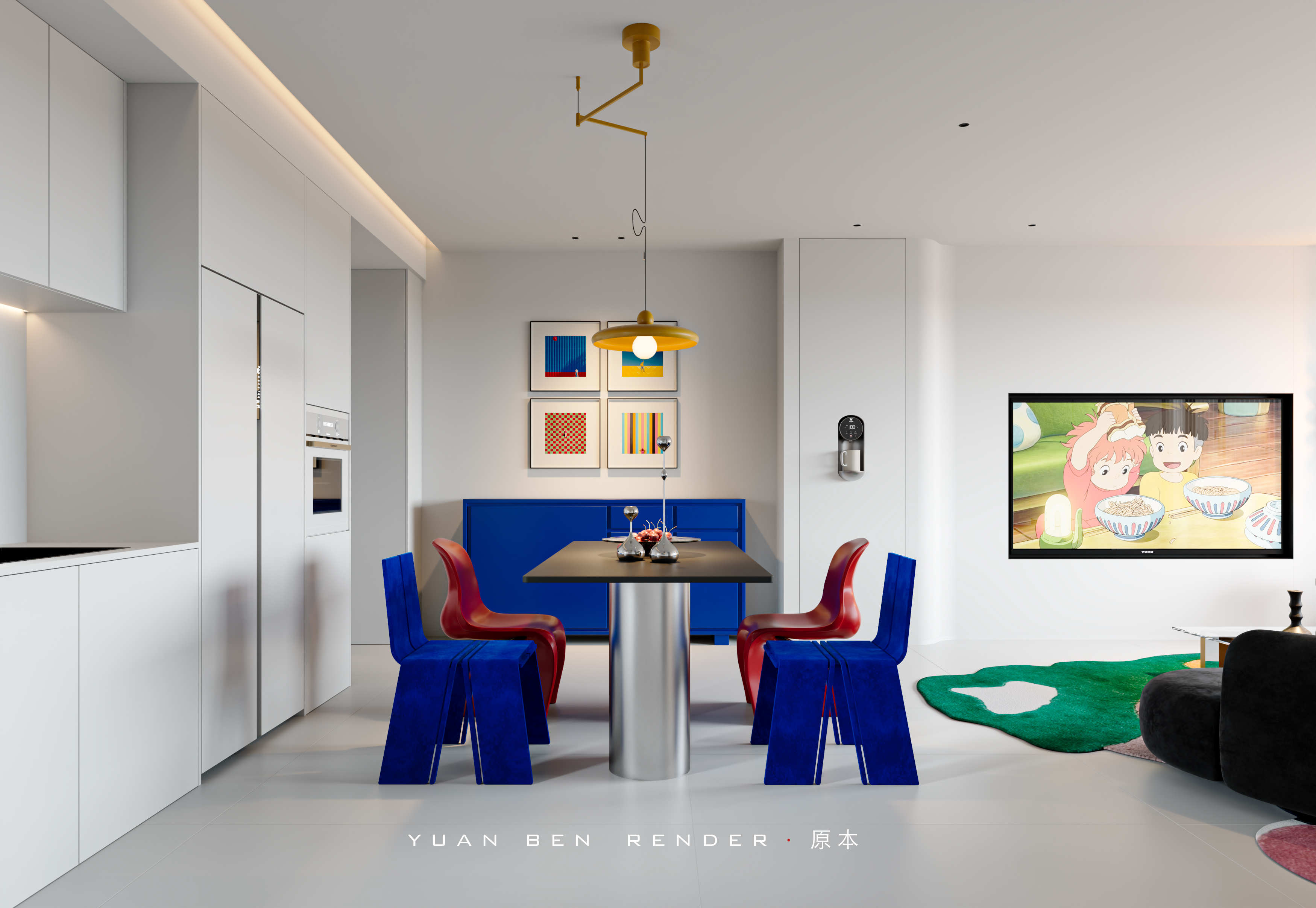 五彩斑斓的公区渲染-5