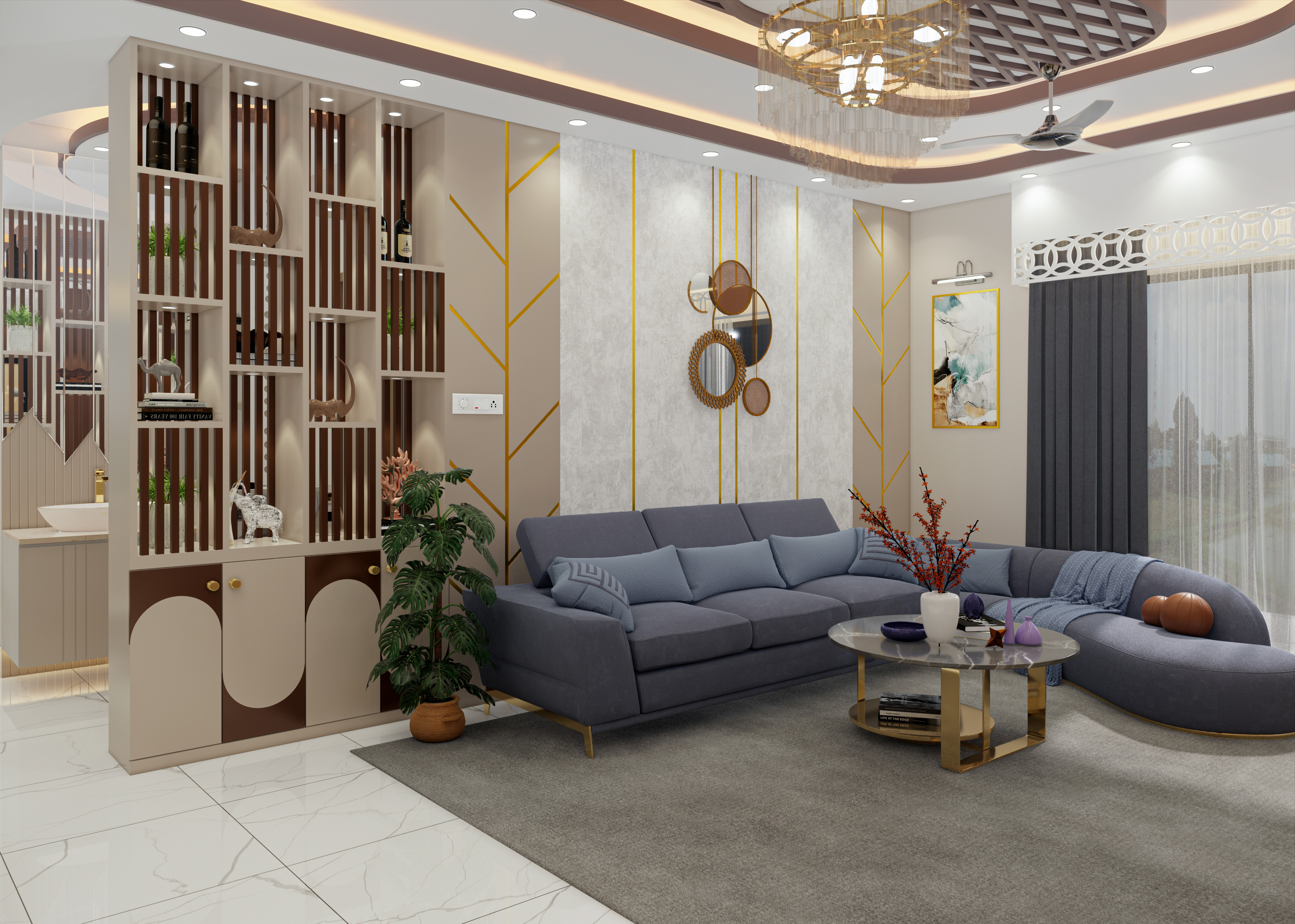 Living,Daining & kitchen室内设计项目丨Jr.Architect MD.Faruk-5