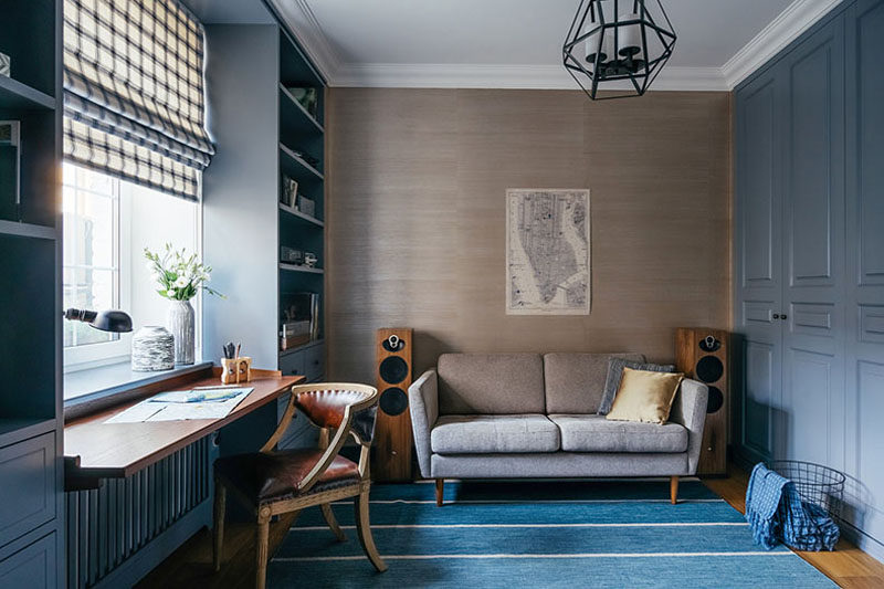 蓝黄对比下的现代家居设计-12