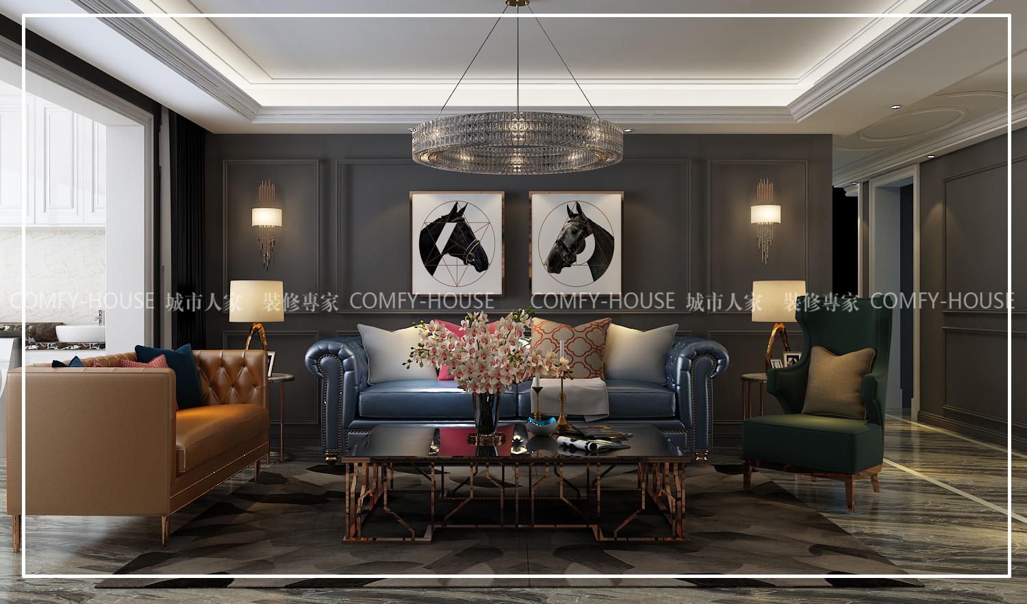 万达文旅城 160㎡美式轻奢四室两厅-4