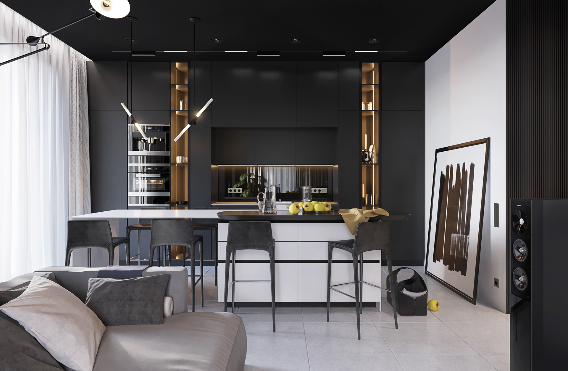 67平米--极简黑白空间-5