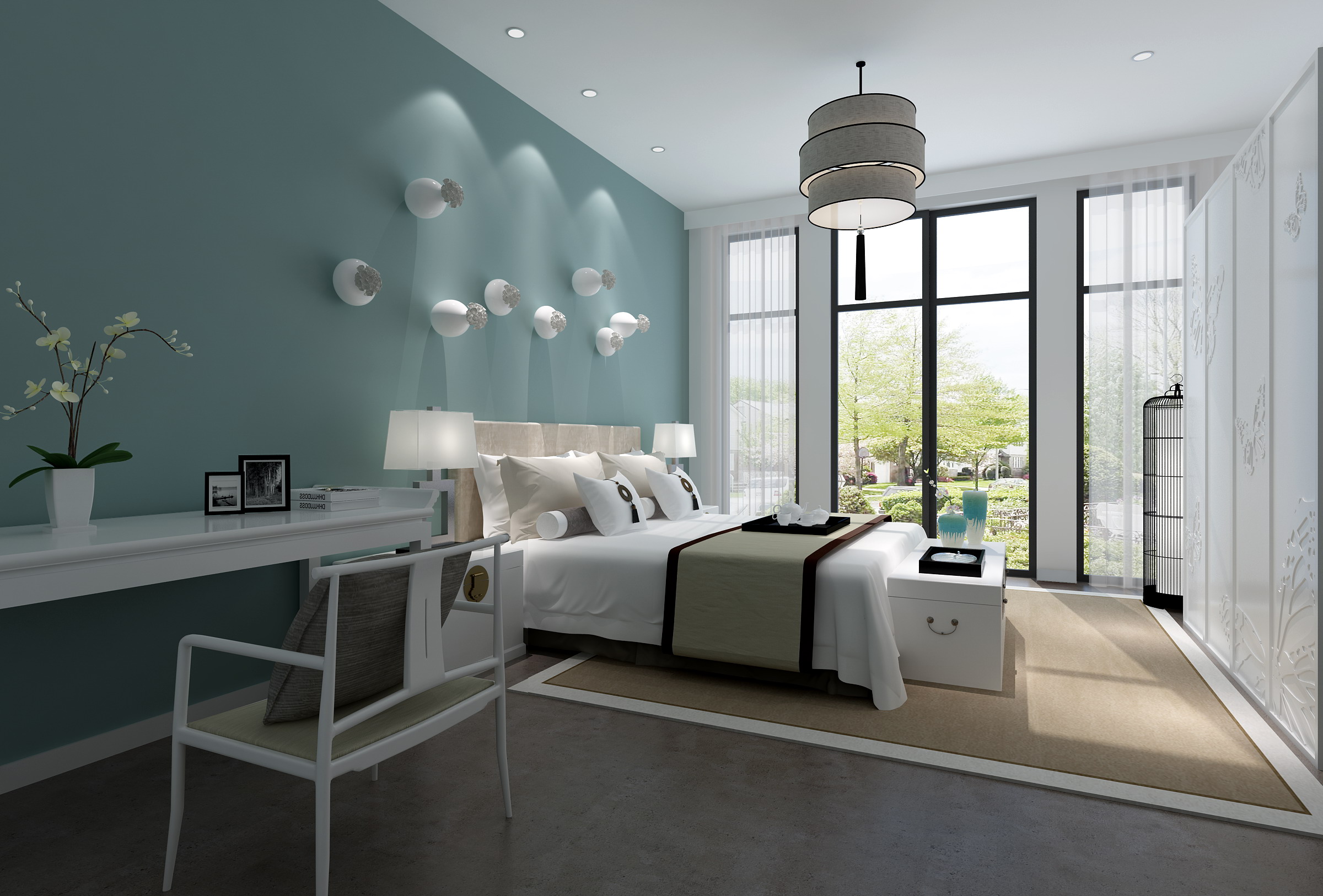 新中式 中式古典 奢华家装别墅样板房-12-39