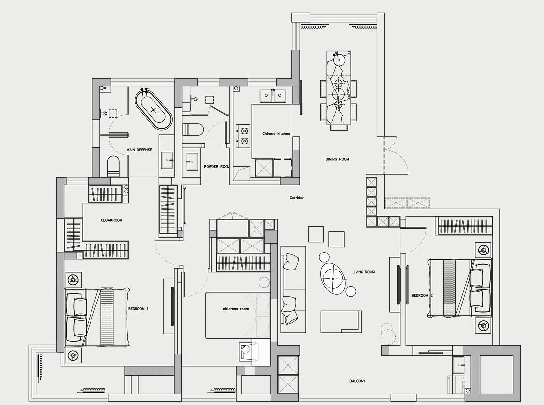 极简黑白灰空间中的宁静“蓝”-31