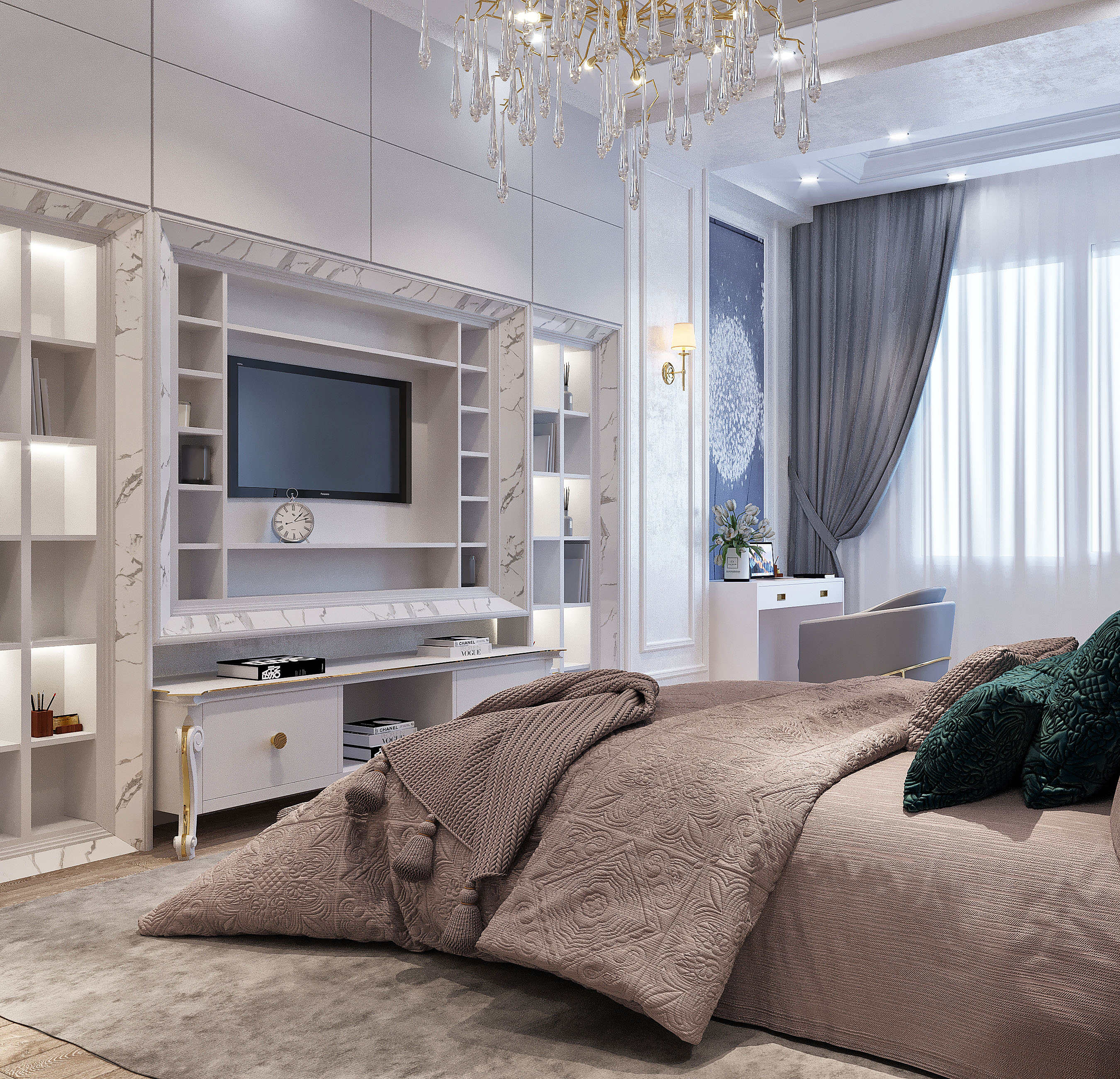 Master Bedroom, Bathroom and Gardirob design-8
