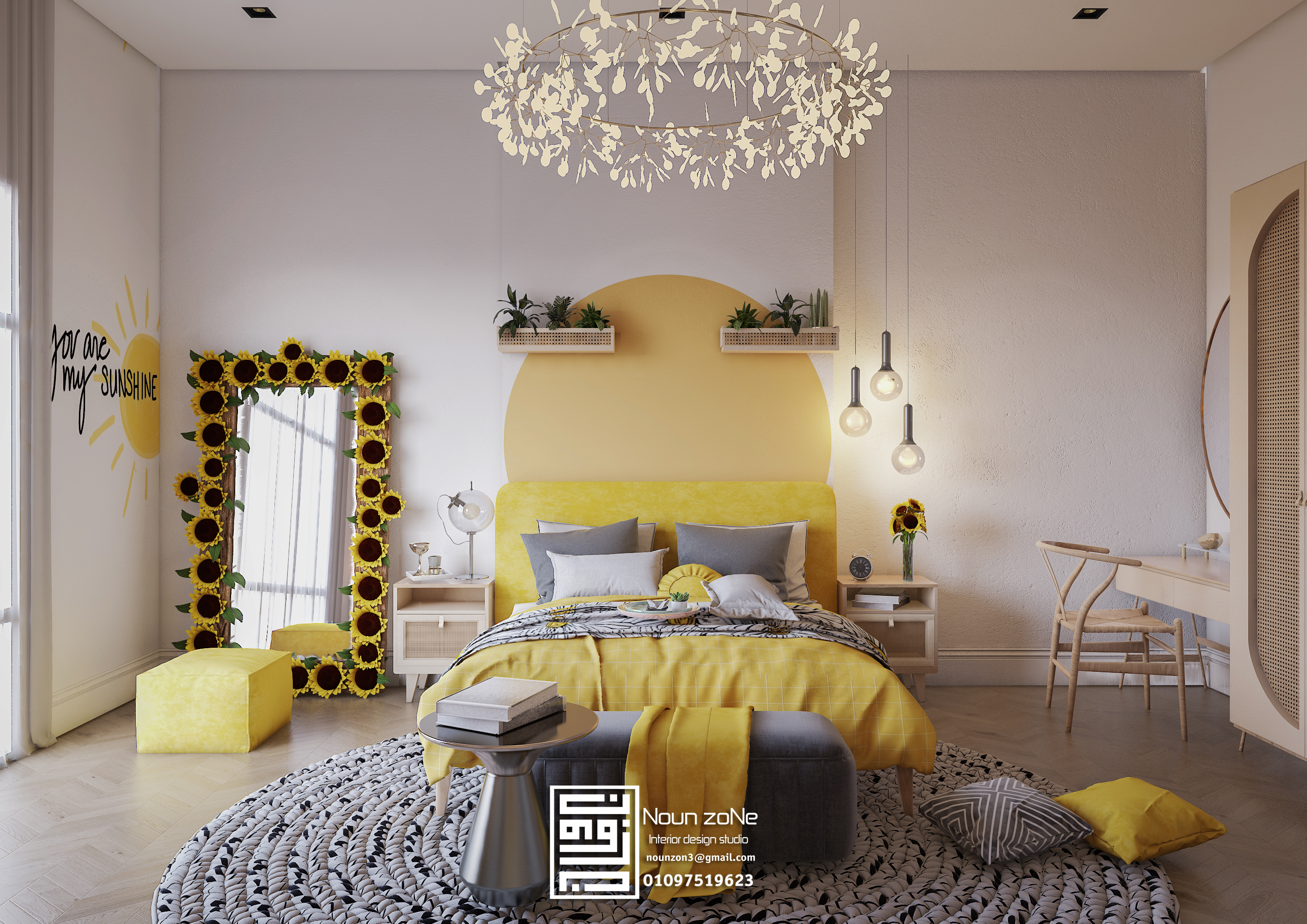 向日葵卧室设计丨"Noun zone" Interior design studio-3