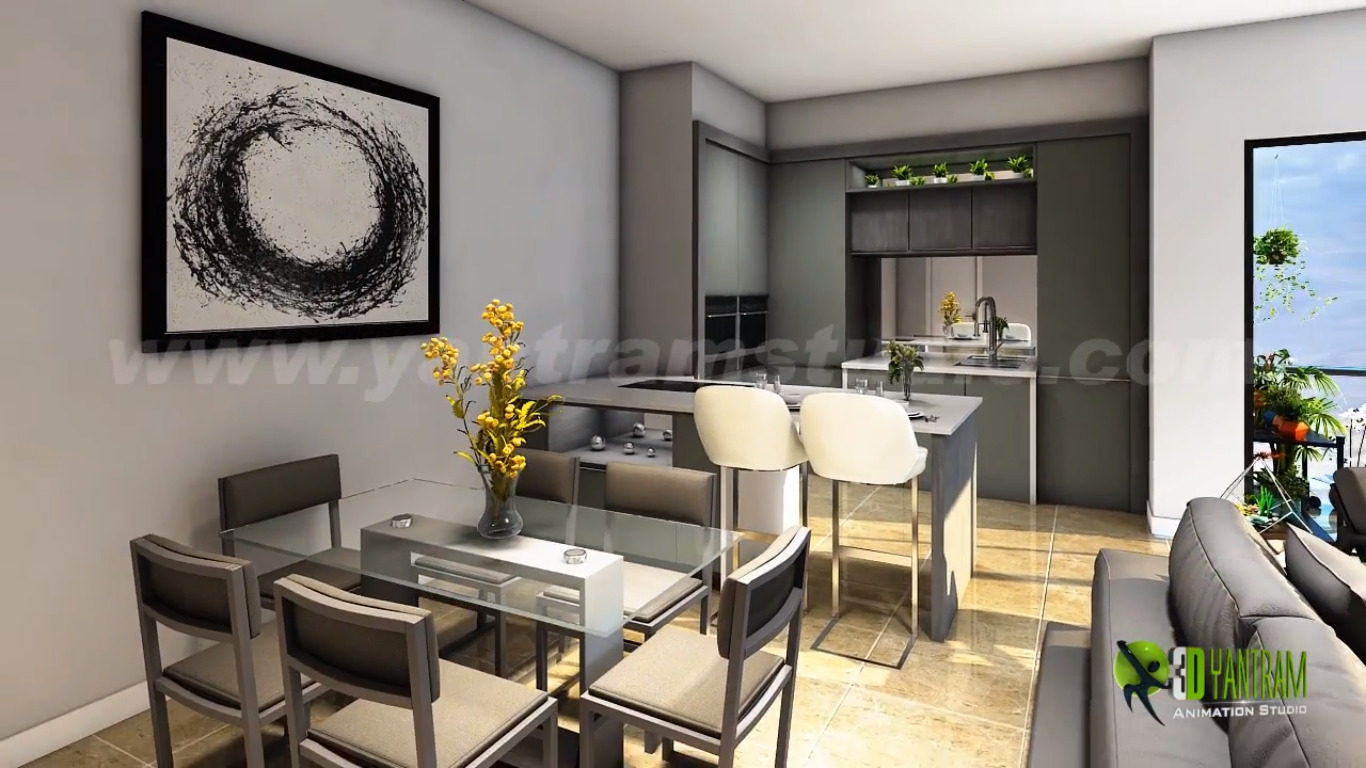 3D 建筑可视化公寓漫游丨美国纽约丨Yantram 建筑设计工作室-15