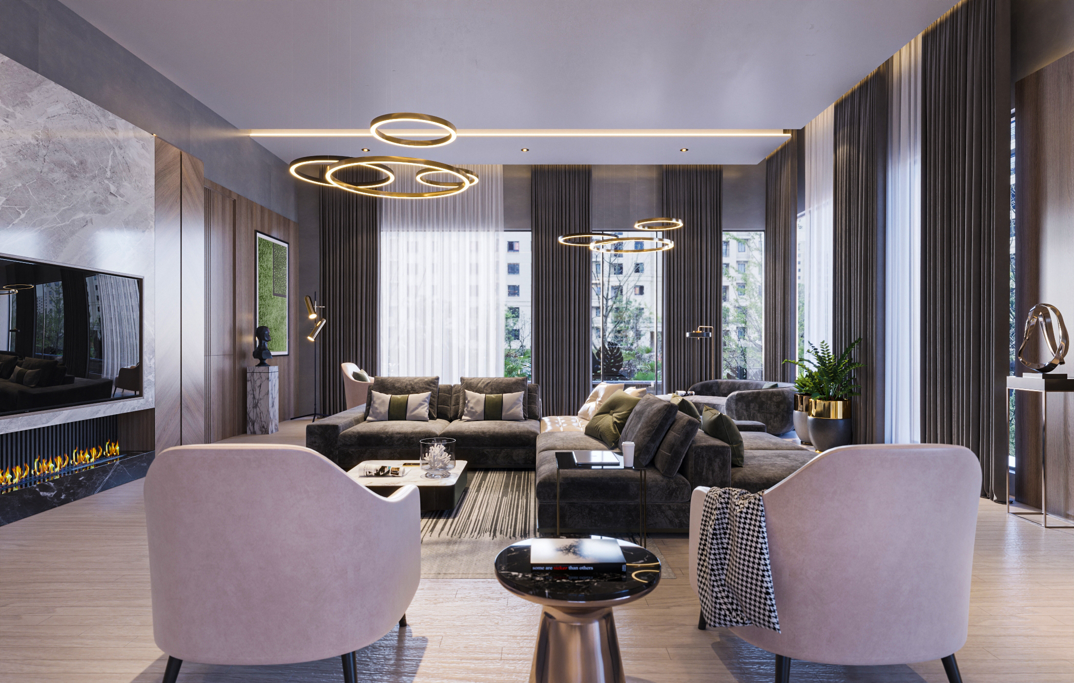 luxury living & dining space-12