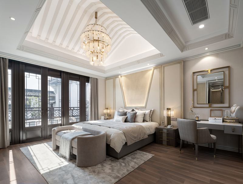 嘉兴桐乡濮园杏林苑S265户型合院样板房软装工程-61