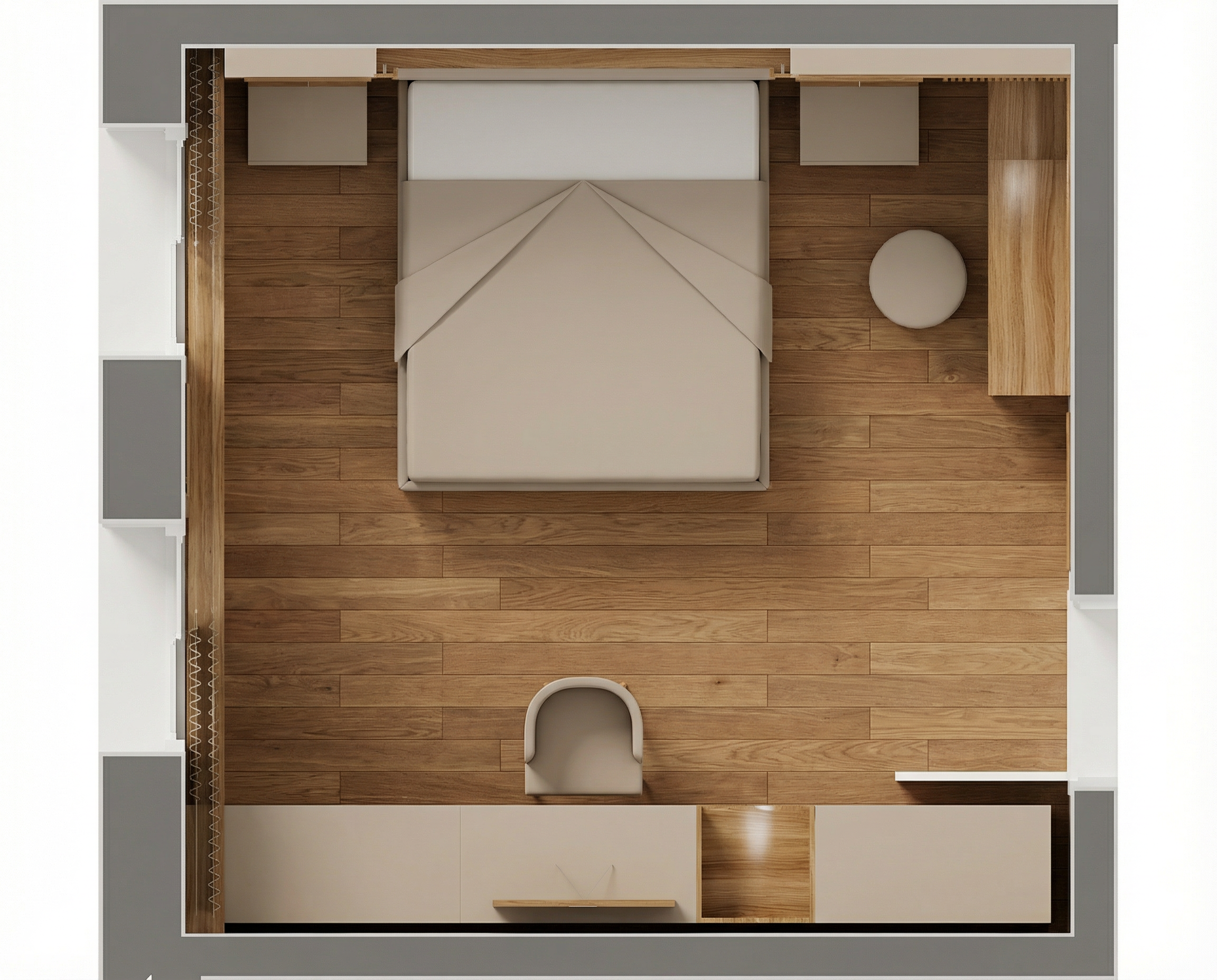 全新经典主卧套房（注：Master Bed Room常见较正式表达是Master bedroom suite 即主卧套房 ，这里结合语境按此处理） 丨Safaa Al  astal-6