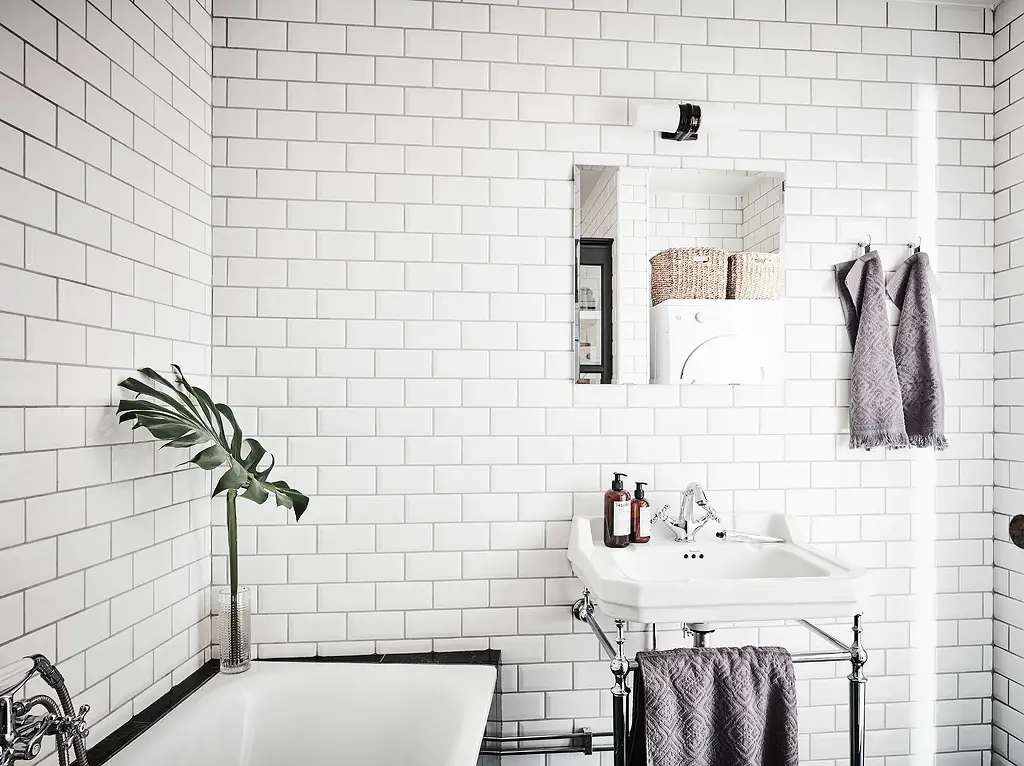 复古公寓的棋盘格厨房设计-31