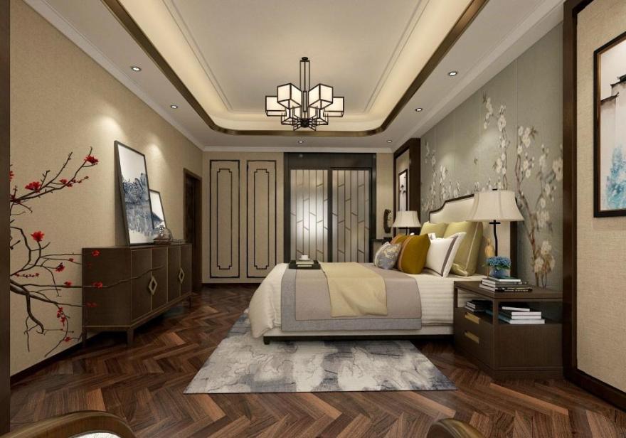 盛高山鼎260㎡新中式别墅装修效果图-2