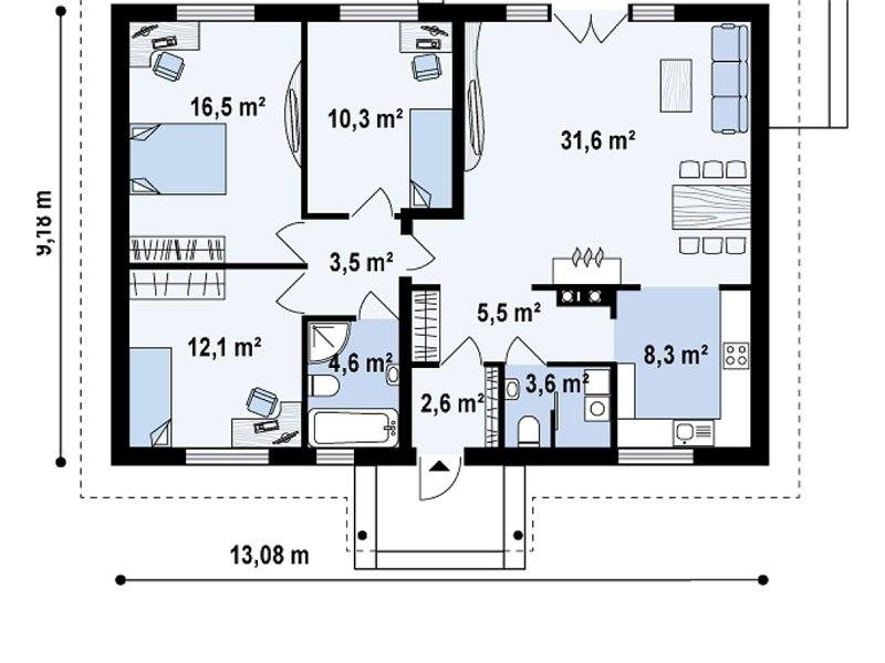 乡村带门廊的乡村住宅设计案例-9