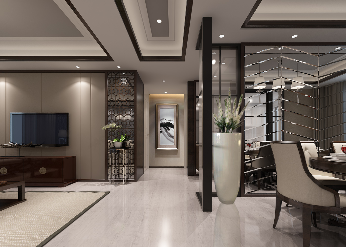 新中式 中式古典 奢华家装别墅样板房-7-35