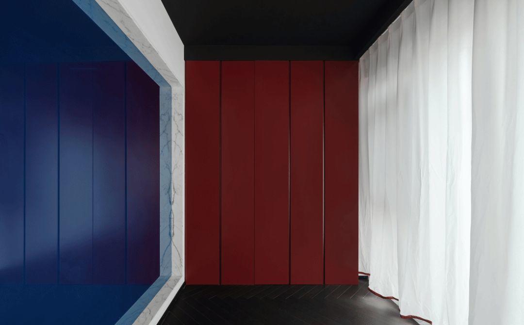 清羽设计丨平层丨粉色楼梯紫色墙壁酷炫星球-55