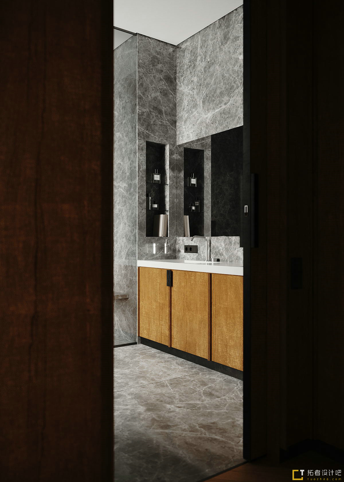 胡桃木+灰橙  意式质感空间设计！-24