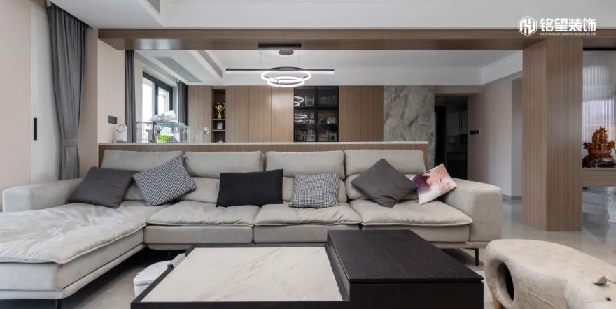 明发滨江新城 · 现代简约的无边界空间丨铭望装饰-8