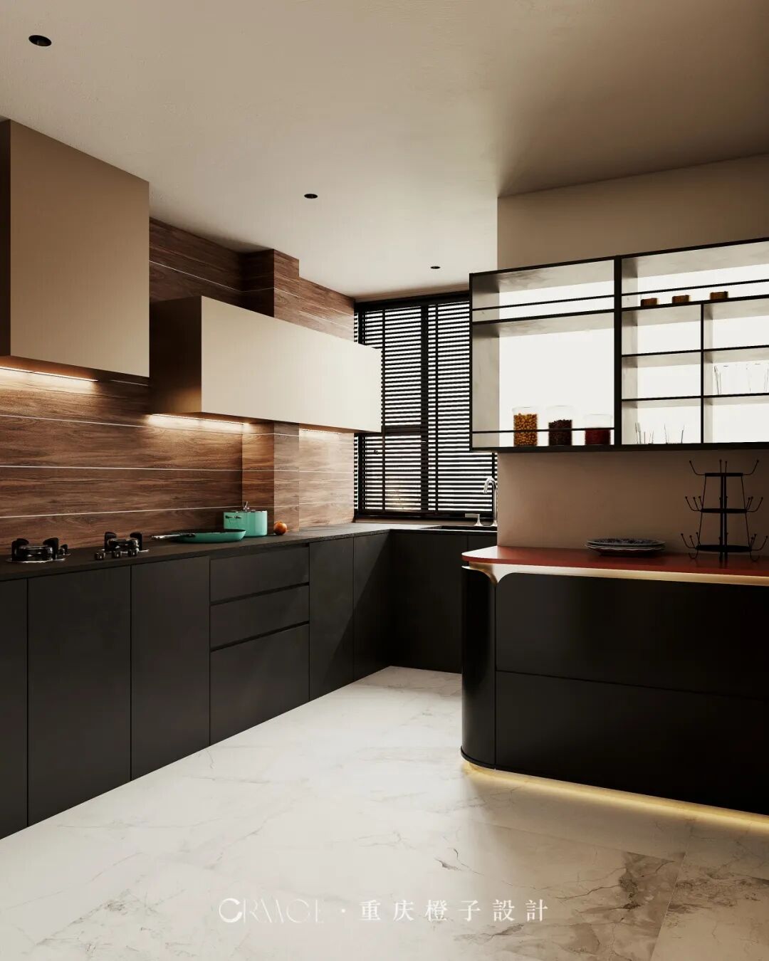 橙子新作||国宾壹号院——醇境·融邸，暖木鎏金-35