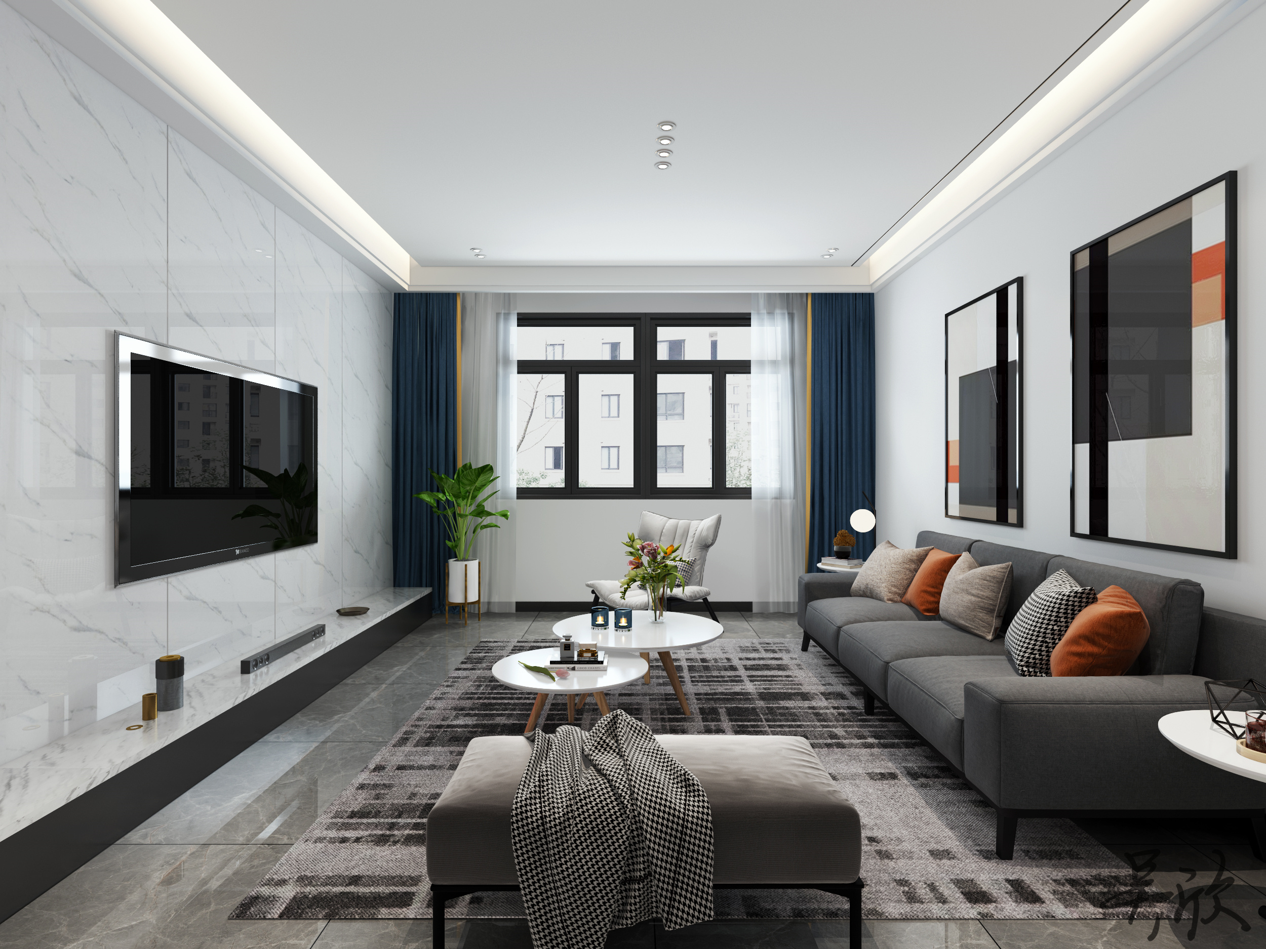 现代黑白灰家居设计-10