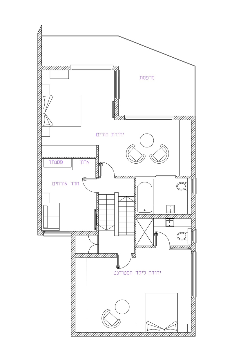 成年子女住宅重新设计打造私密空间项目丨以色列丨西格·菲尔德·利博维茨  SI DESIGN-45
