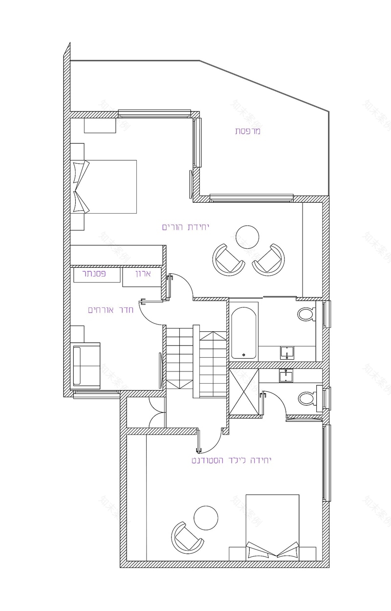 成年子女住宅重新设计打造私密空间项目丨以色列丨西格·菲尔德·利博维茨 SI DESIGN-45