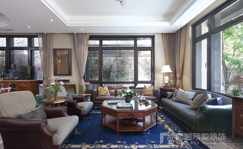 480平混搭风格别墅装修实景案例-1