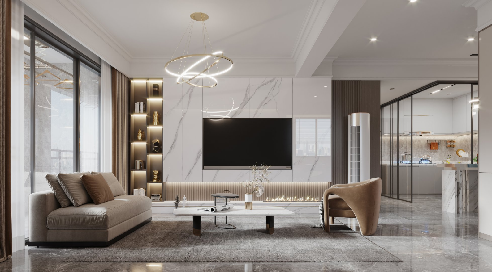 现代轻奢禅意平层设计-3