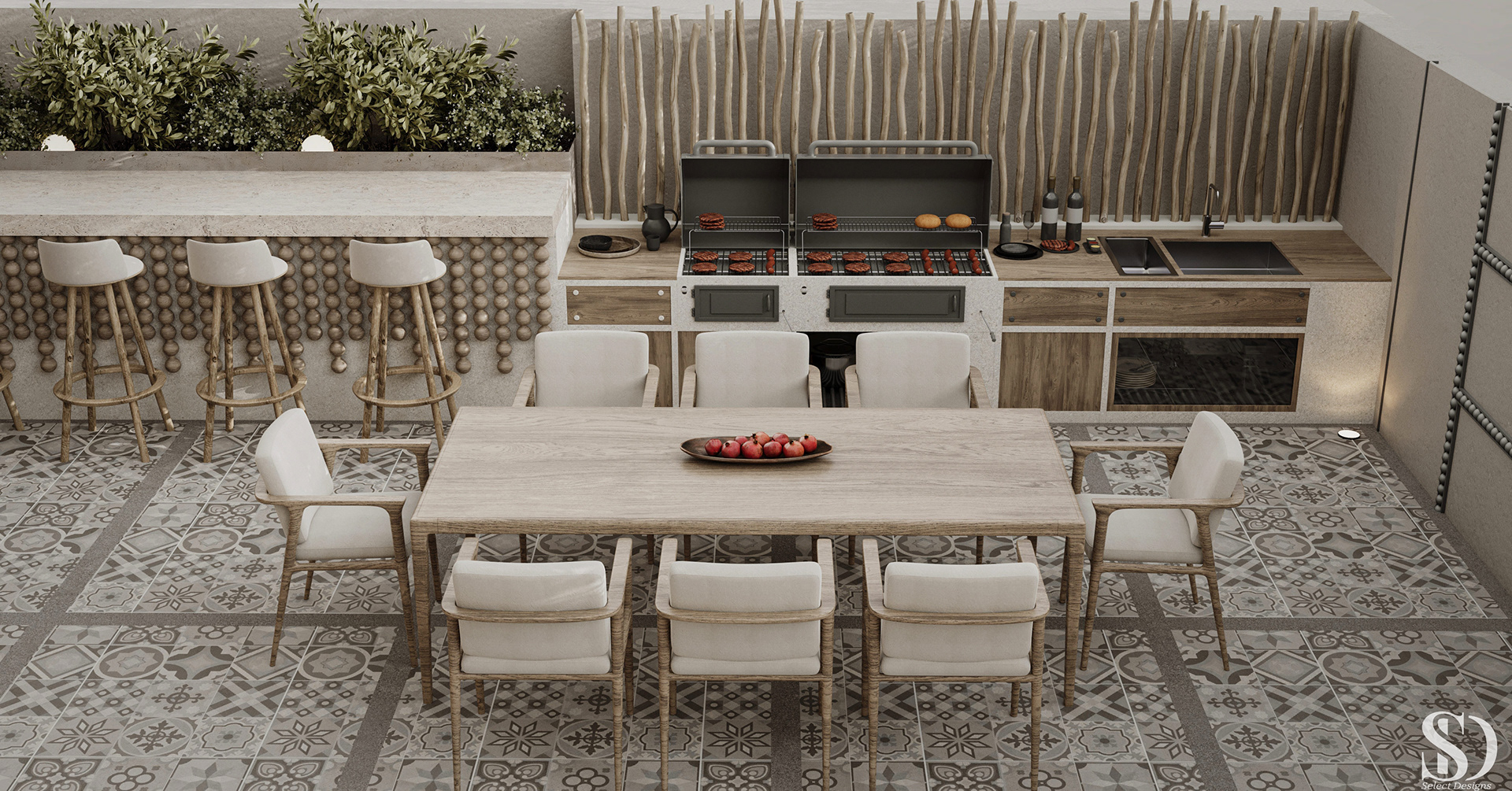 屋顶外部设计及烧烤区改造项目丨沙特阿拉伯丨select designs-10