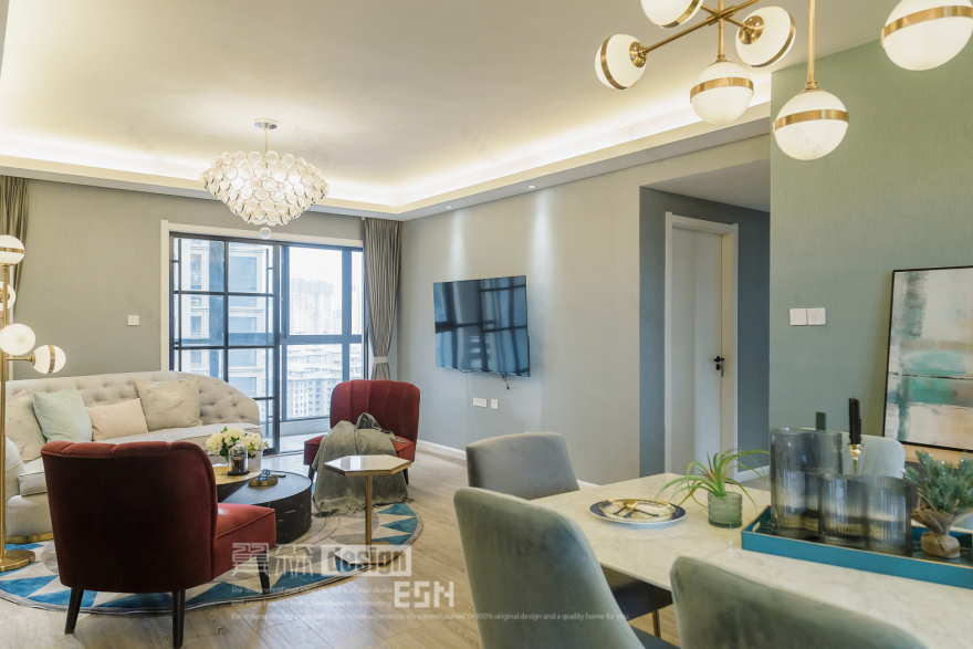 精装房逆袭,浪漫轻奢空间的软装魔法-31