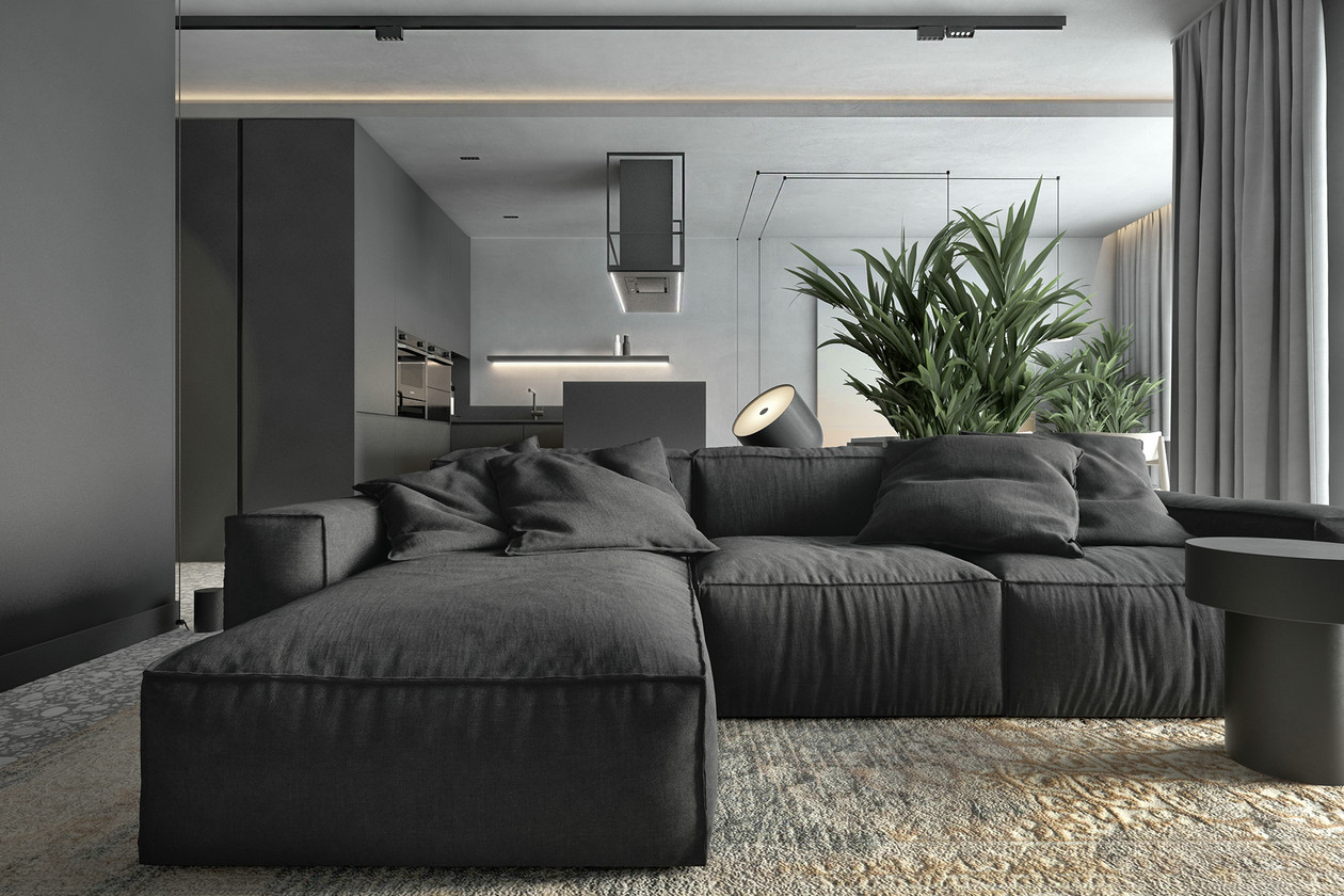 高级黑色系公寓设计-1