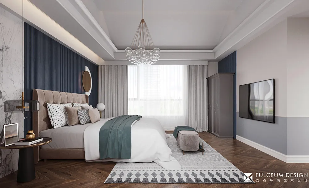 现代简约与美式风情的家居设计丨支点环境艺术设计-103