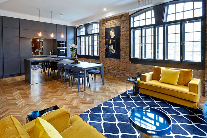 伦敦工业建筑中的时尚阁楼公寓-1