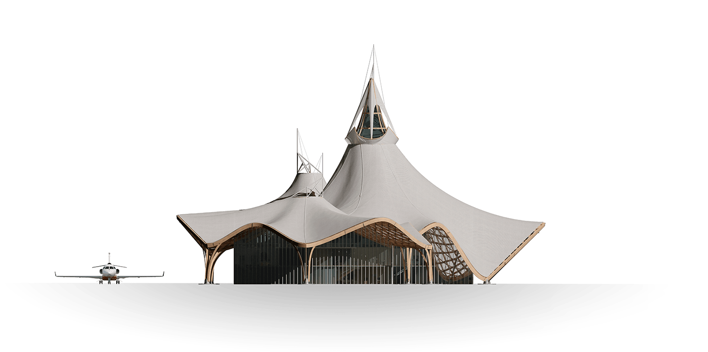 悬浮披肩机场 | 创新商务航空设计-4