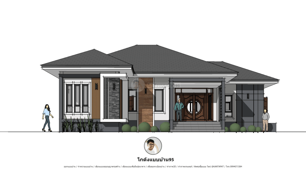 P  1746单层泰式坡顶现代风格住宅设计-9