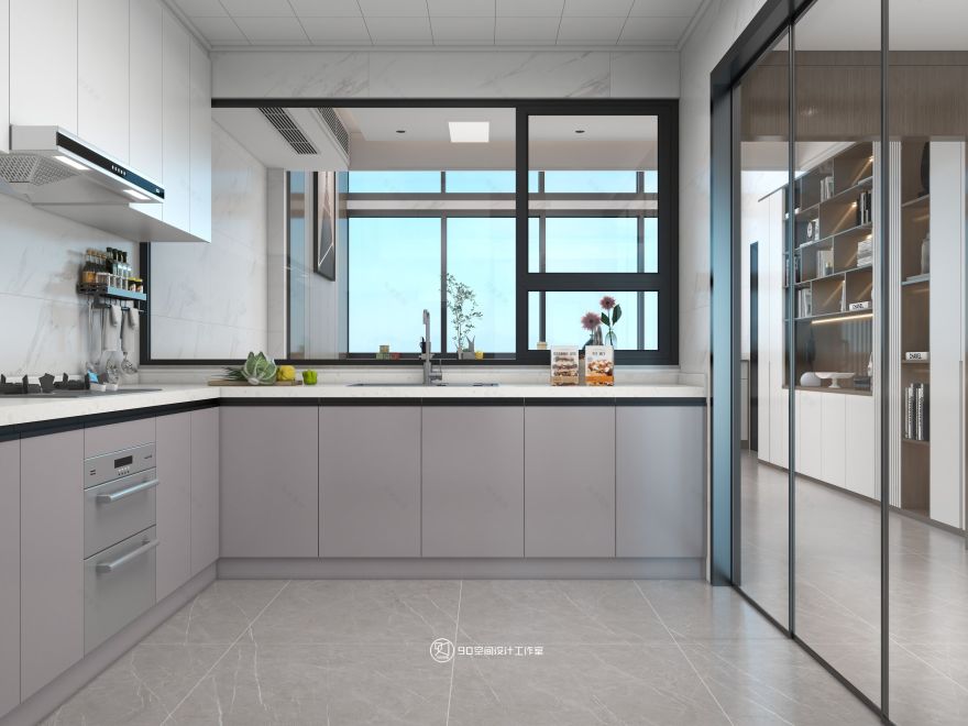 海市蜃楼现代轻奢风格挑高别墅设计丨90 空间设计-24