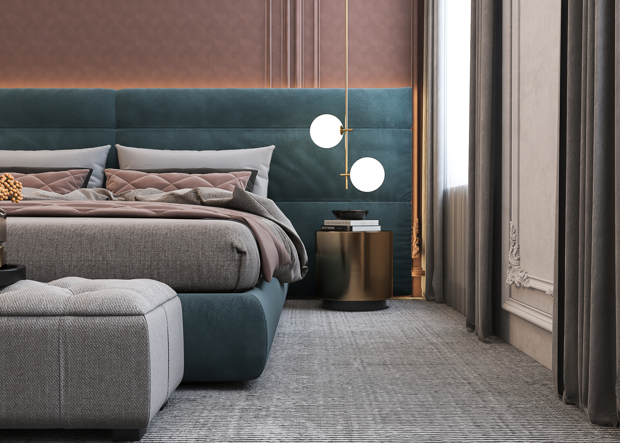 Classic modern bedroom design in modern Kuwait-4