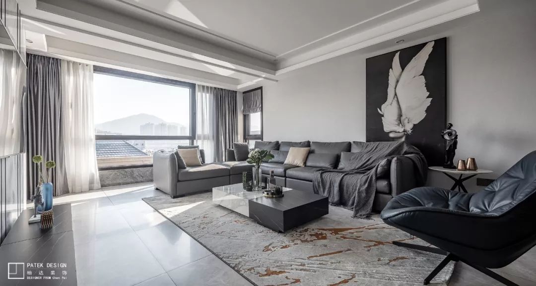 中央湖公馆 140㎡极简黑金家居,低调华丽尽收眼底-17