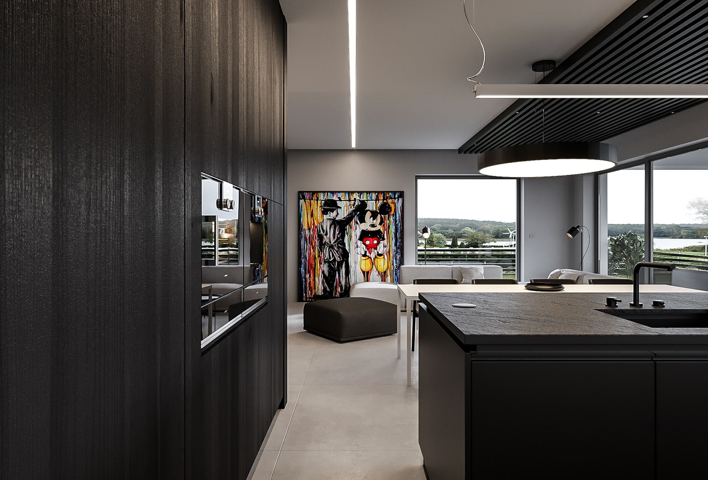 深色系别墅设计-6