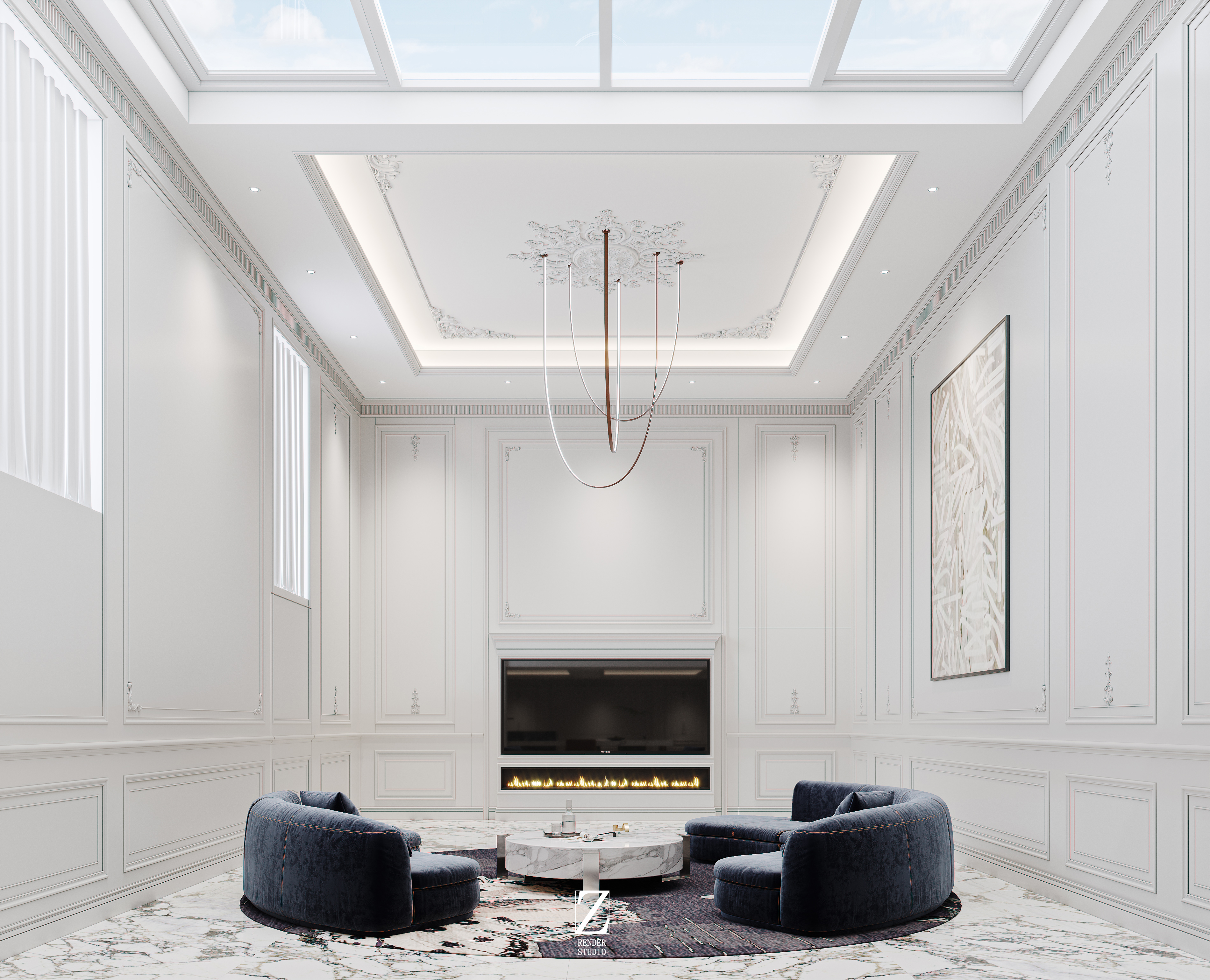 法式轻奢住宅设计表现-7