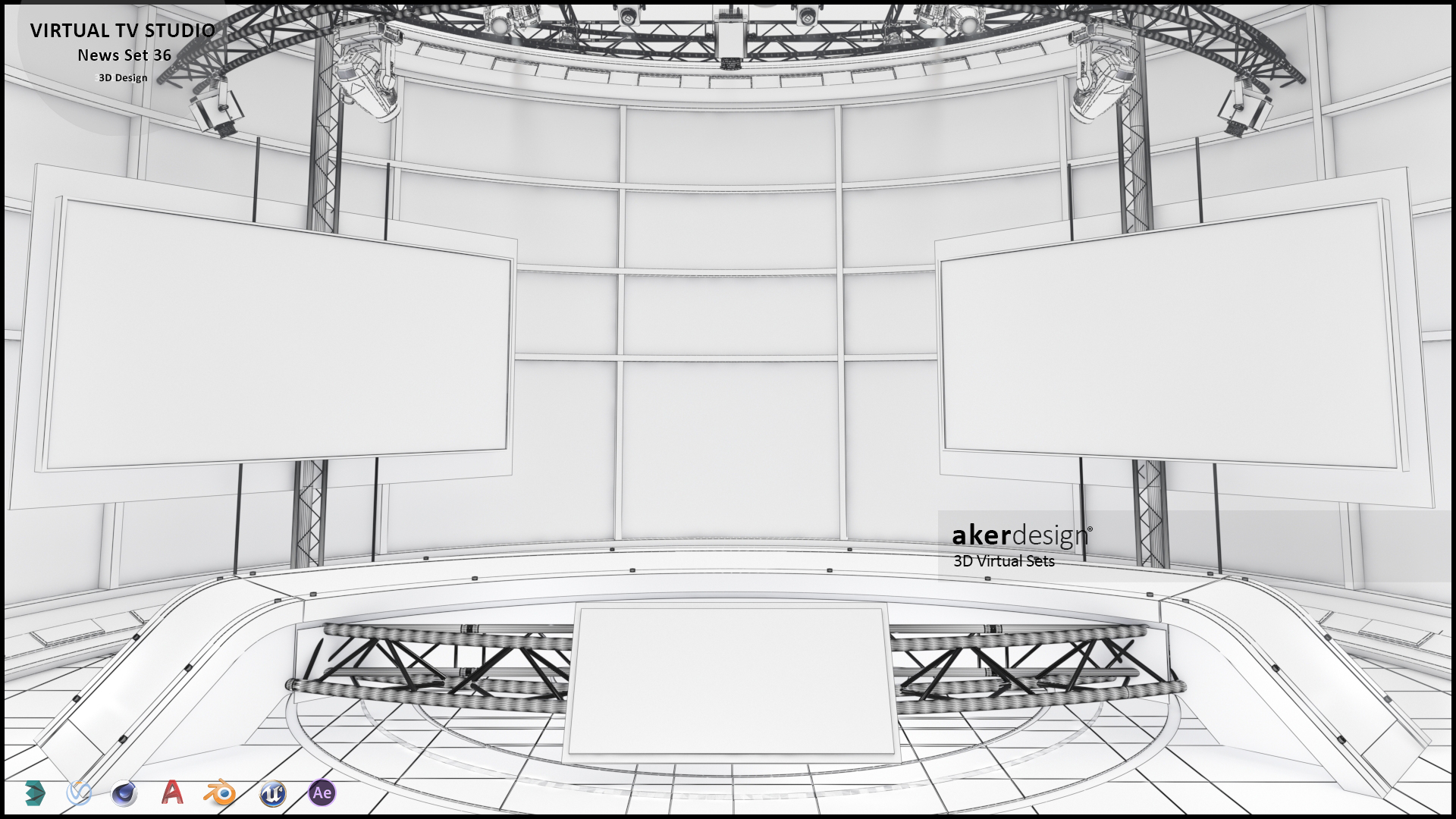 虚拟电视演播室新闻场景 36-7
