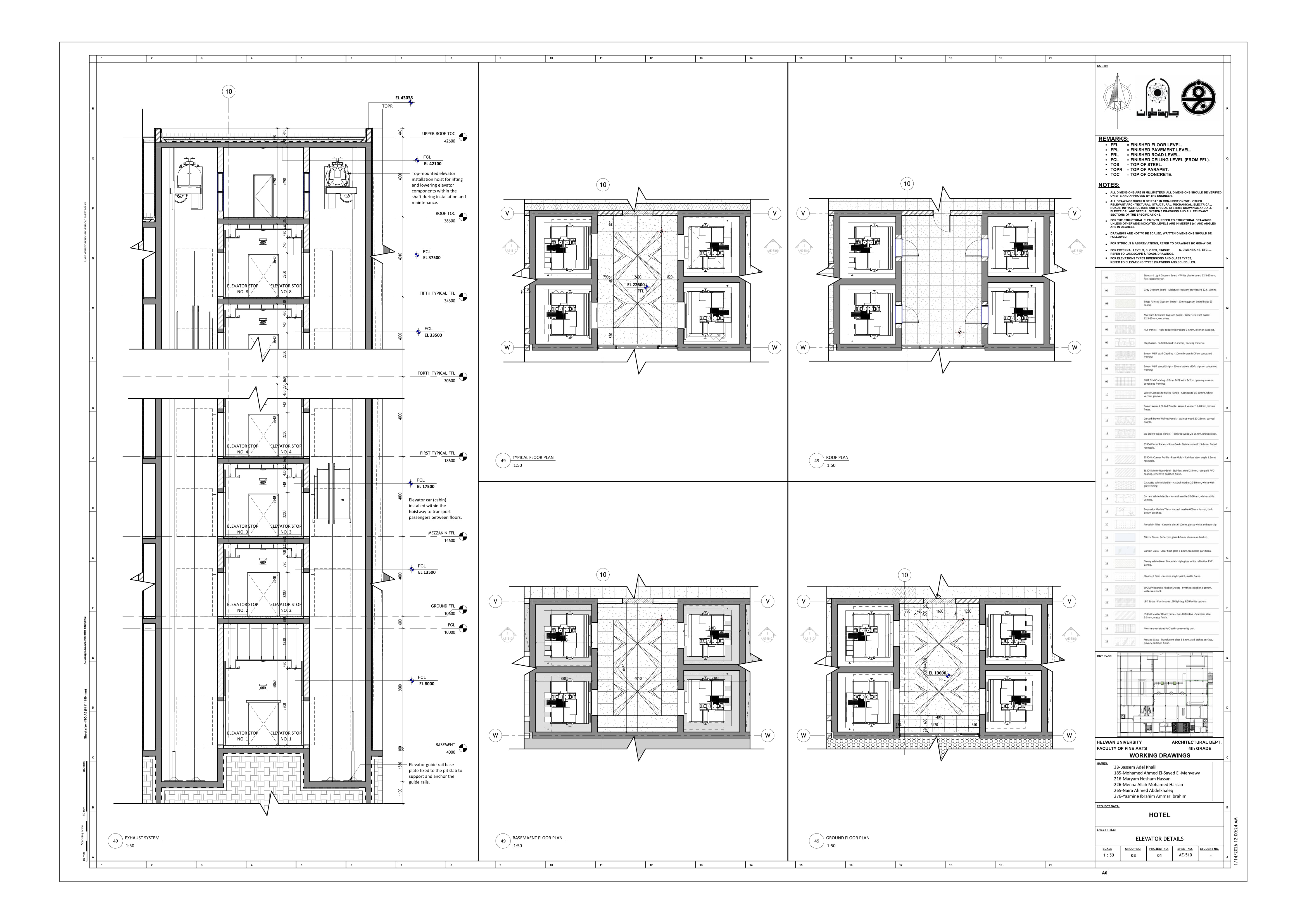 Blue Hotel | 3-Star Hotel Working Drawings-115