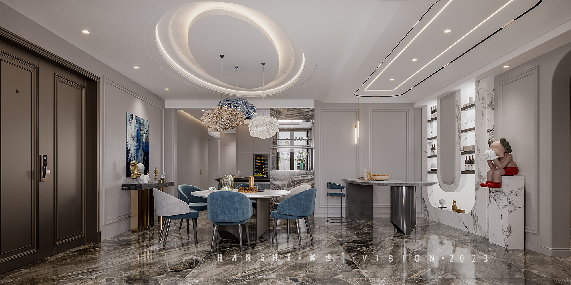 法式轻奢 别墅全案家装-2