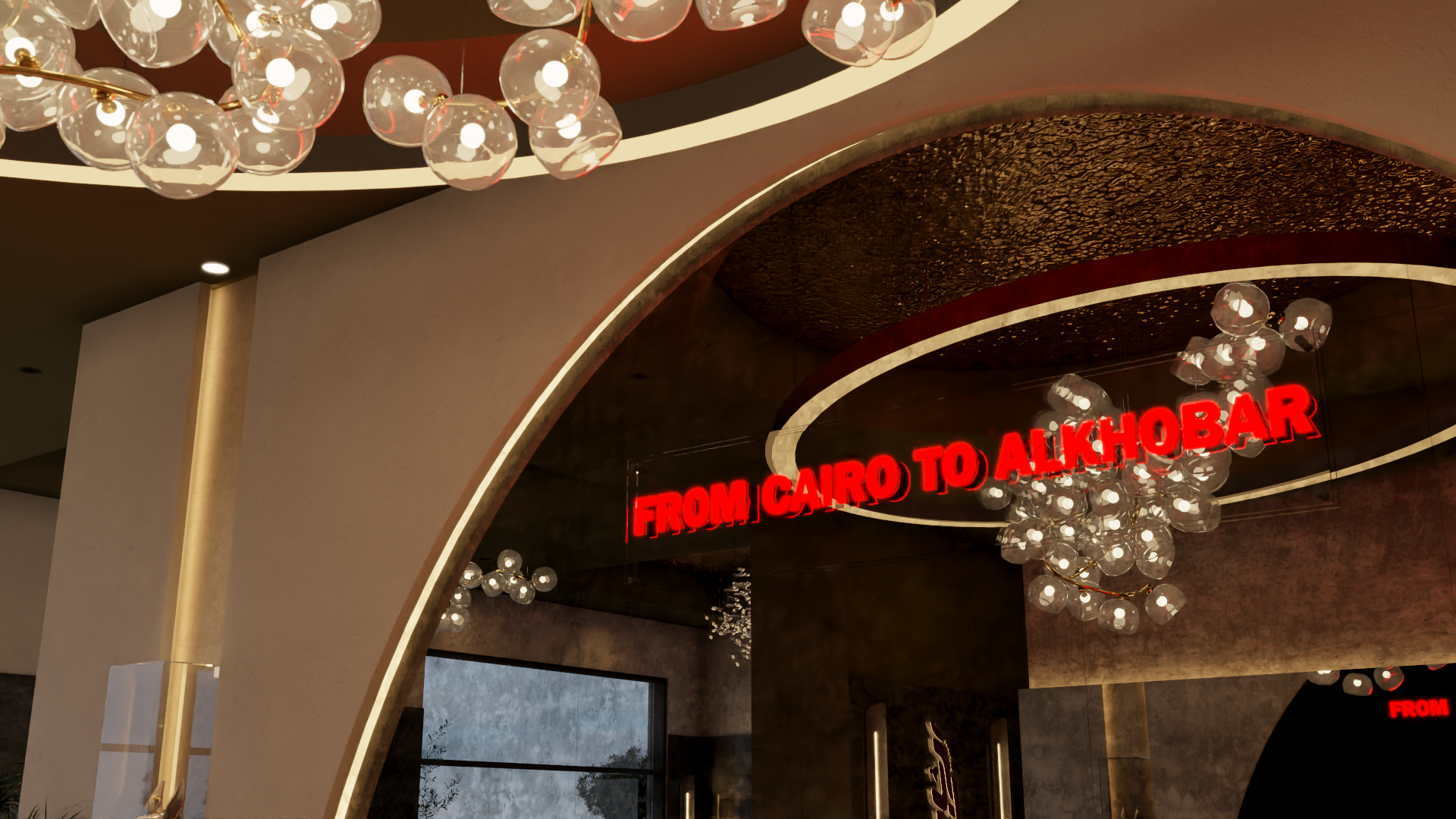 餐厅和水烟休闲室室内设计丨沙特阿拉伯-11