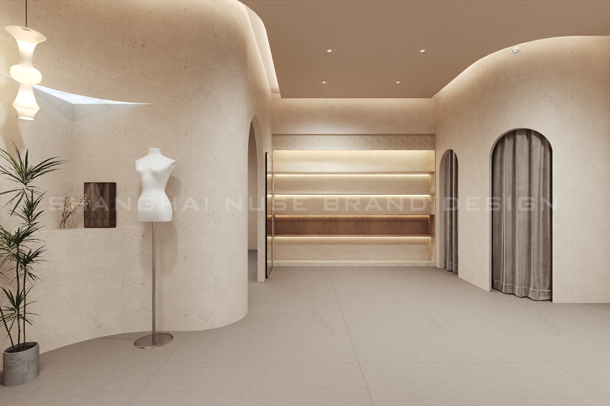 洞石+木作的温柔暴击!女装店凭“质感空间”直接封神-21