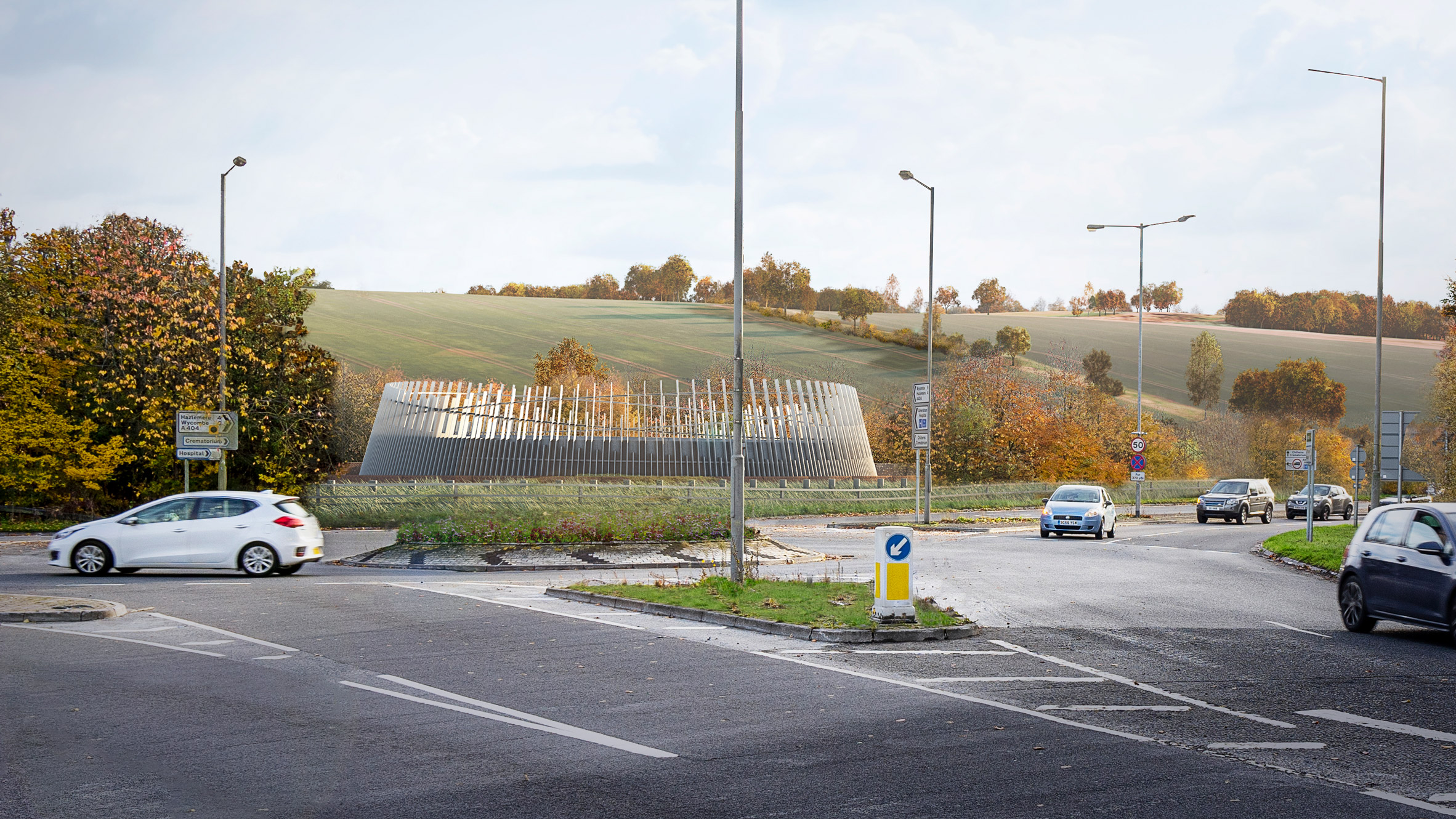 英国 Grimshaw 建筑事务所为 HS2 铁路通风井设计雕塑般金属外壳-0