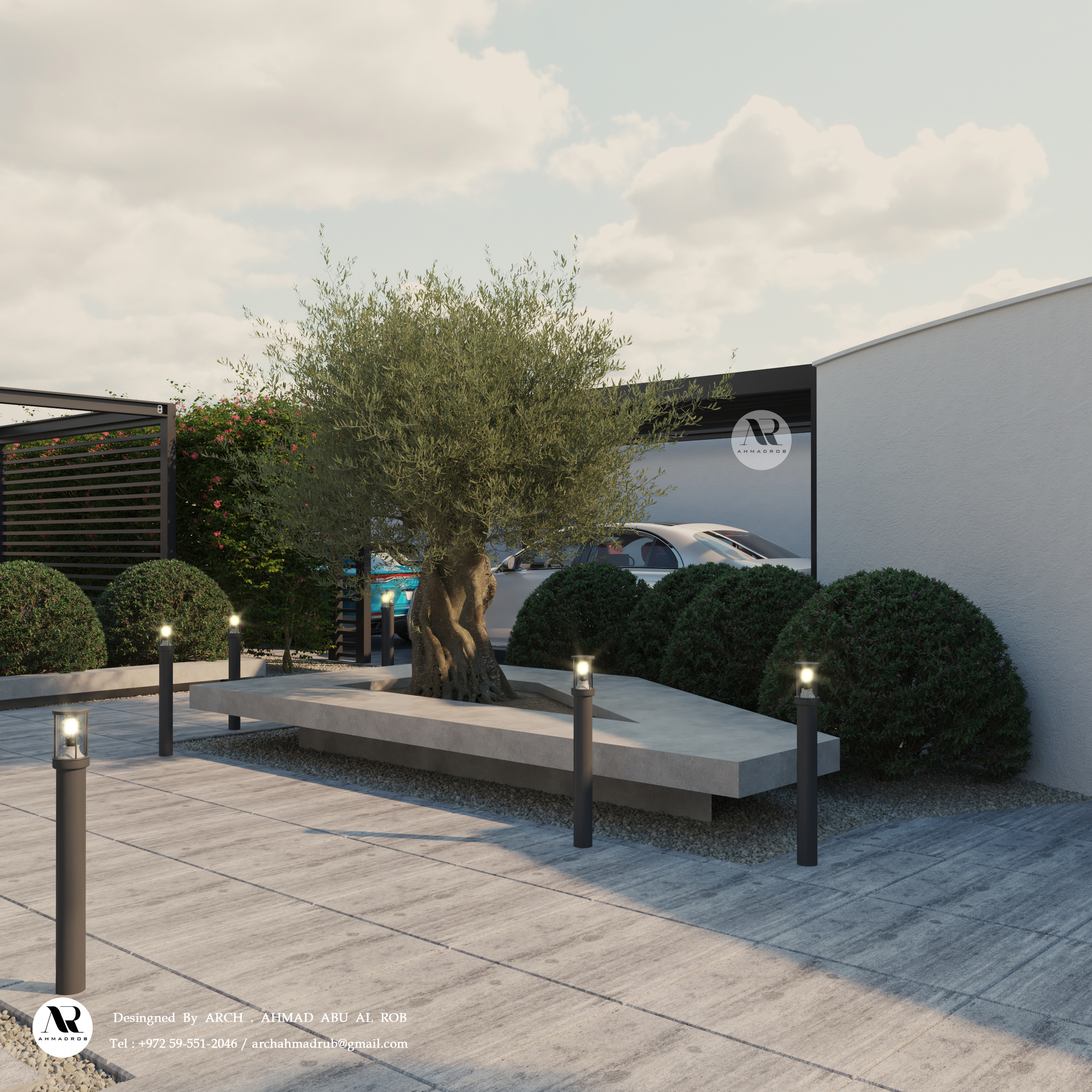 两层房屋户外花园设计-13