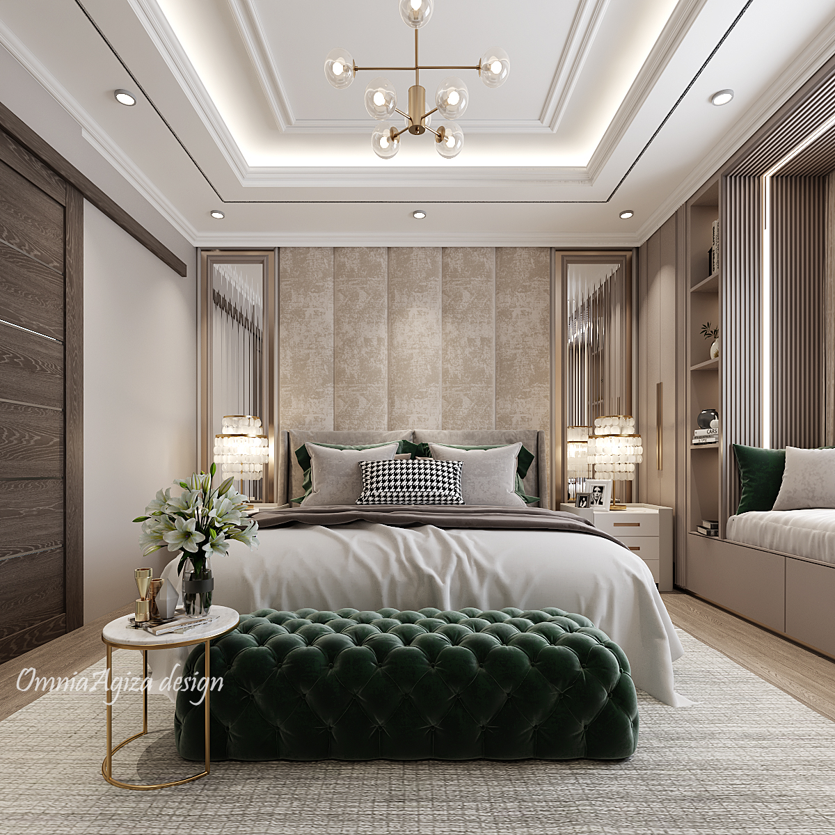 Bedroom with window seat-0