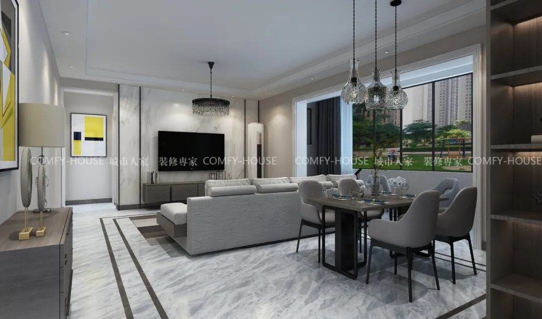 135㎡现代简约,轻松自在的艺术生活-10